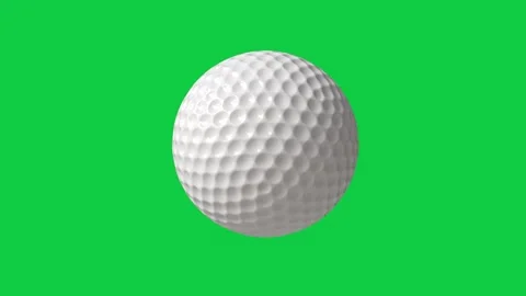 3D animation of a golf ball isolated on a green background. Stock Footage 304185965