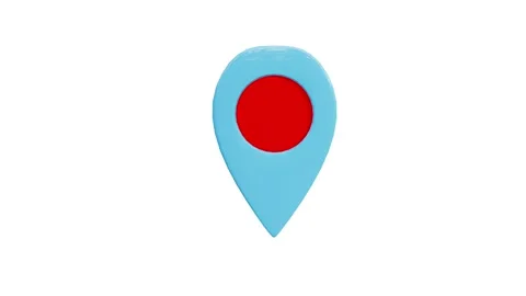 3d Animation of GPS location pointer rotation background. Video stock 336619994