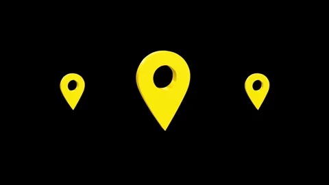3d Animation of GPS location pointer rotation background. Video stock 336620762