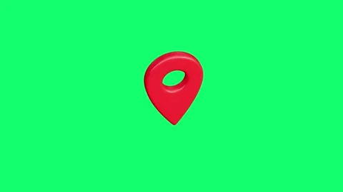 3d Animation of GPS location pointer rotation background. Stockbeeldmateriaal 336620834