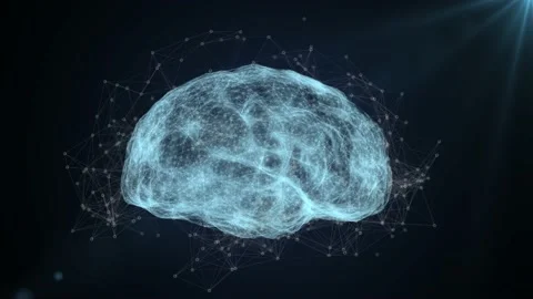 3d animation graphic design of brain in alpha background. Brain showing with mri 库存影片 143995004