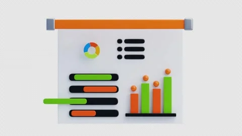 3D Animation of Graphic Presentation Stock Footage 295338443
