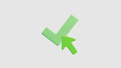 3D Animation of Green check mark with green arrow icon Stock Footage 314920749