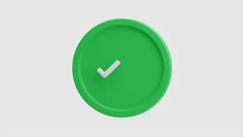 3D Animation of Green check mark approval icon Stock Footage 314920757