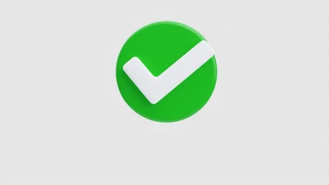 3D Animation of Green Check Mark Confirmation Stock Footage 317439552