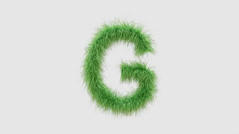 3D animation green grass letter G Stock Footage 258917932
