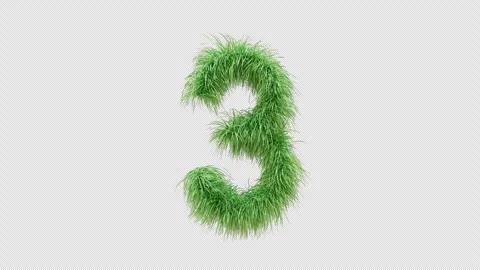 3D animation green grass Number 3 Stock Footage 259051911