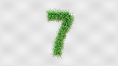 3D animation green grass Number 7 Stock Footage 259053030