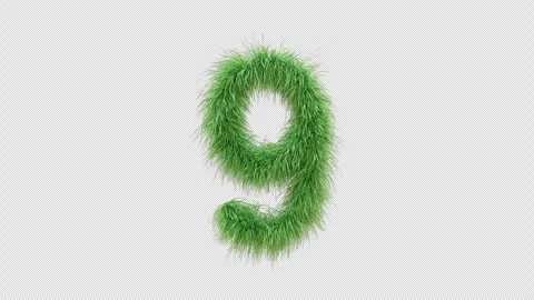 3D animation green grass Number 9 Stock Footage 259053575