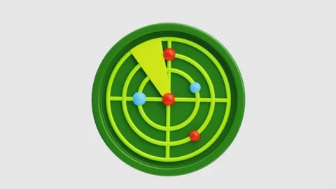 3D Animation of Green radar screen with dots Stock Footage 312442517