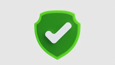 3d animation of green shield with white check symbol Stock Footage 319384173