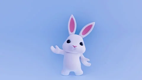 A 3d animation of greeting by cute white... | Stock Video | Pond5