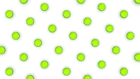 3d animation of grid rotating tennis balls background. 스톡 동영상 339317273