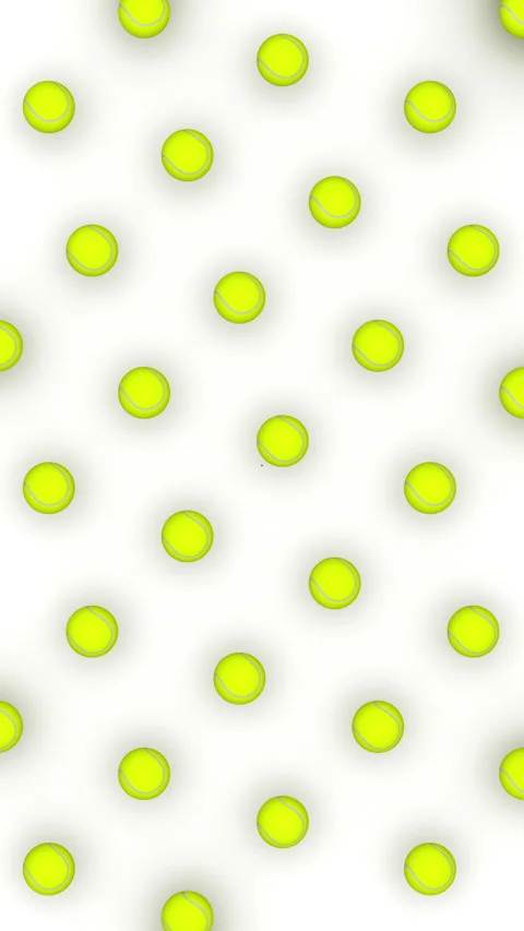 3d animation of grid rotating tennis balls background. Stock Footage 339317464