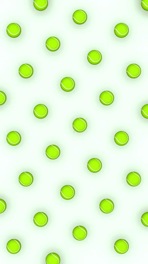 3d animation of grid rotating tennis balls background. Stock Footage 340083790