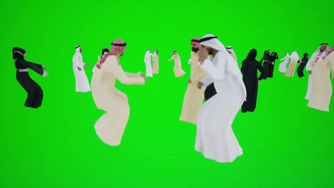3D animation of a group of Arab men and women on the beaches of Dubai in Kawarah 스톡 동영상 245750304