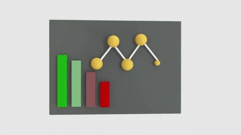 3d animation Growing bars and rising arrow. progress, Charts and diagrams, .. Stock Footage 290474119