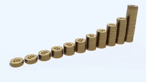 3D animation of a growing graph of coins. Stock Footage 152821063