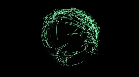3d animation of a growing network across the planet, eath on black background Stock Illustration