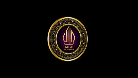 3D animation halal logo indonesian green screen background Stock Footage 296470565