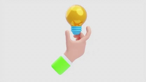 3D Animation of Hand Holding Bulb Stock Footage 293265364