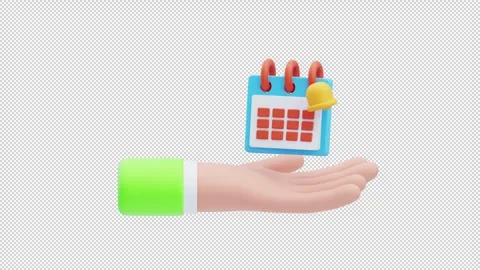 3D Animation of Hand Holding Calendar Stock Footage 293265590