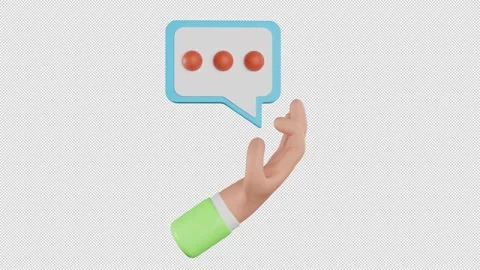 3D Animation of Hand Holding Chat Box Stock Footage 293265763