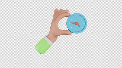3D Animation of Hand Holding Clock Stock Footage 293268029
