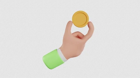 3D Animation of Hand Holding Coin Stock Footage 293268008