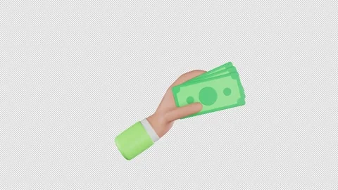 3D Animation of Hand Holding Dollar Stock Footage 293268025