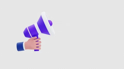 3D Animation of Hand Holding megaphone Icon Stock Footage 311430588