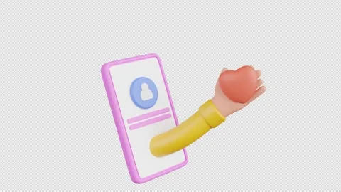 3D Animation of Hand Holding Smartphone with Like Notification Stock Footage 293754689