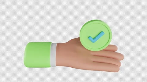 3D Animation of Hand Holding Verified Button Stock Footage 293268050