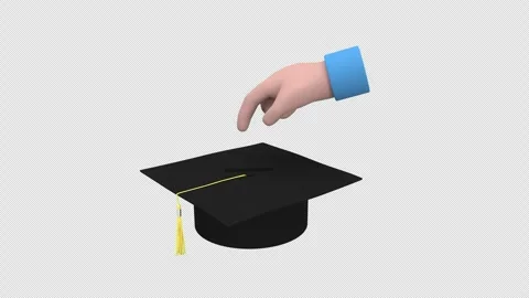 3d animation hand placing a coin into a graduation cap piggy bank, symboliz.. Stock Footage 310418704