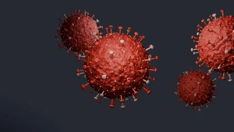 3D Animation of Hantavirus Particles Floating in Dark Scientific Background Stock Footage 334836315