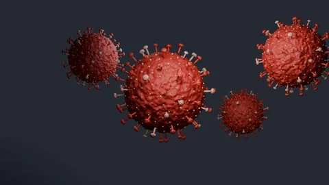 3D Animation of Hanvirus Particles Floating on Dark Background – Microscopic Stock Footage 334934563