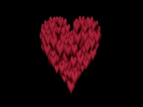 3d animation. Heart beat. Red hearts. Video stock 71632152