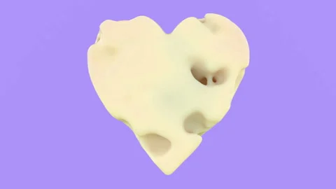 3d animation of a heart shape weightless liquid or cream. Perfect futuristic tre Stock Footage 119835170
