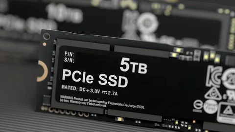 3D animation, high capacity computer SSD storage Stockbeeldmateriaal 105166781