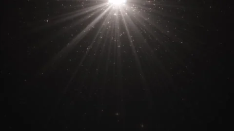 3D animation of holiday background glowing particle stars flying through light Stock Footage 292851451