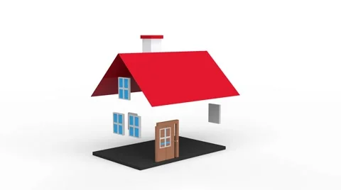 3d animation of house formation Stock Footage 58422471