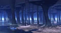 3D animation hovering sphere in surreal science fiction forest HD Footage