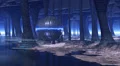3D animation hovering sphere in surreal science fiction forest HD Footage