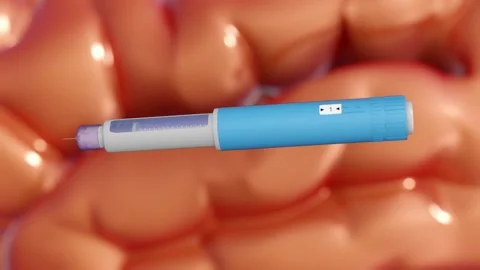 A 3d animation of the human brain and injector pens. Stock Footage 323065858