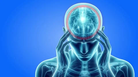 3D Animation of Human Brain with Concentrating People Stock Footage 317142906