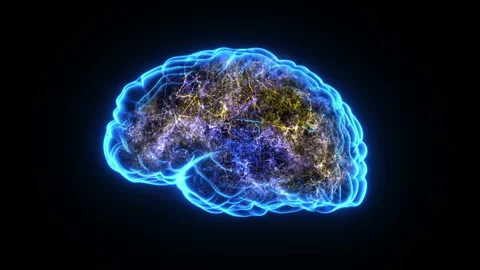 3d Animation of a human brain electrical activity Stock Footage 188513778