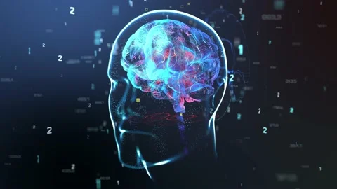 3d animation of the human brain. Futuristic brain interface concept. Scan Stock Footage 155226817