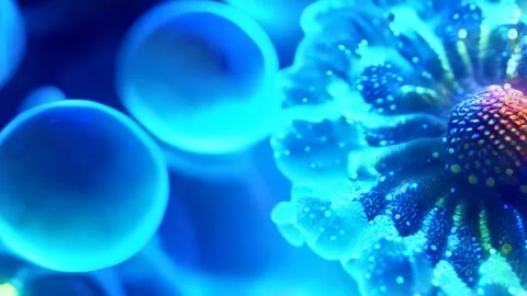 3D Animation of Human cell or Embryonic stem cell microscope background. Stock Footage 246731182