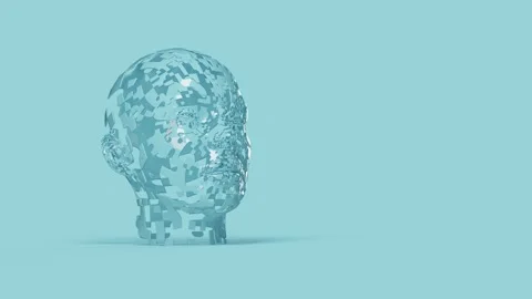 3D animation of human head construct. 3D rendering. Stock Footage 154497928