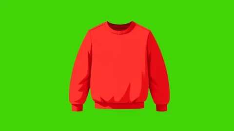3d animation icon of red sweater on green screen Stock Footage 297067076